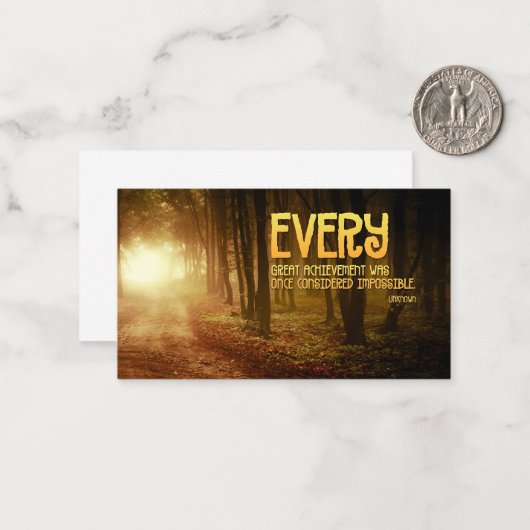 Carte De Correspondance Citation inspirée "Grandes réalisations" (Devant/Arrière en situation)