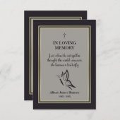 Carte De Correspondance Citation motivationnelle de papillon funéraire (Devant / Derrière)