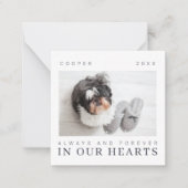 Carte De Correspondance Citation Pet Memorial Simple Modern Chic Photo (Devant)