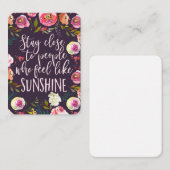 Carte De Correspondance Citation Sunshine, Boho Inspirant Motivationnel (Devant / Derrière)