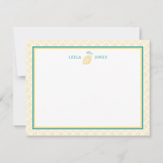 Carte De Correspondance Citron frais jaune et vert (Devant)