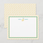 Carte De Correspondance Citron frais jaune et vert (Devant / Derrière)