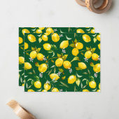 Carte De Correspondance citrons d'aquarelle 9 (Devant/Arrière en situation)