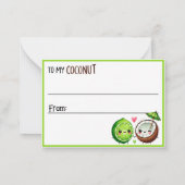 Carte De Correspondance Citrons Kawaii Mignons et Noix de Coco (Dos)