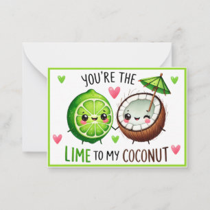 Carte De Correspondance Citrons Kawaii Mignons et Noix de Coco