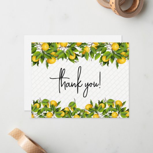 Carte De Correspondance Citrons Merci (Devant/Arrière en situation)