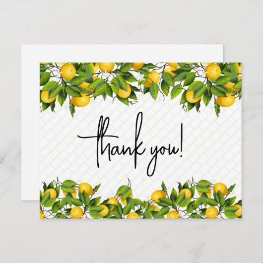 Carte De Correspondance Citrons Merci (Devant / Derrière)