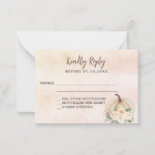 Carte De Correspondance Citrouille automne floraux broussailles mariage ré (Devant)