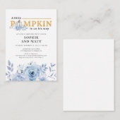 Carte De Correspondance Citrouille Blue Lilac Botanique Baby shower Boys (Devant / Derrière)