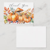 Carte De Correspondance Citrouille d'automne aquarelle (Devant / Derrière)