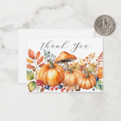 Carte De Correspondance Citrouille d'automne aquarelle (Devant/Arrière en situation)