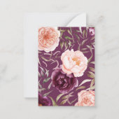 Carte De Correspondance citrouille de pêche à fleurs violet baby shower (Dos)