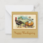 Carte De Correspondance Citrouille et Bon thanksgiving de fruits rétro élé (Devant)