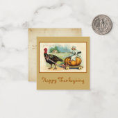 Carte De Correspondance Citrouille et Bon thanksgiving de fruits rétro élé (Devant/Arrière en situation)