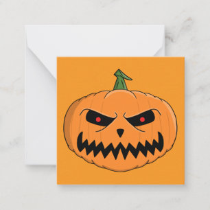 Carte De Correspondance Citrouille menaçante d'Halloween