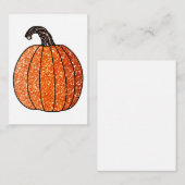 Carte De Correspondance Citrouille Pailletée (Devant / Derrière)