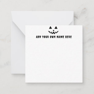 Carte De Correspondance Citrouille Personnalisée Halloween Votre Nom