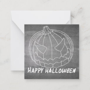 Carte De Correspondance Citrouille pour Halloween 6 aspect tableau noir