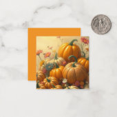 Carte De Correspondance Citrouilles Florales Douces (Devant/Arrière en situation)