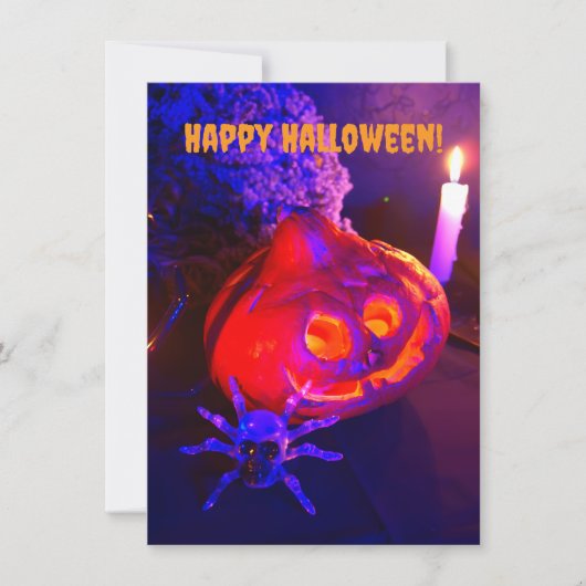 Carte De Correspondance Citrouilles Halloween au néon (Devant)