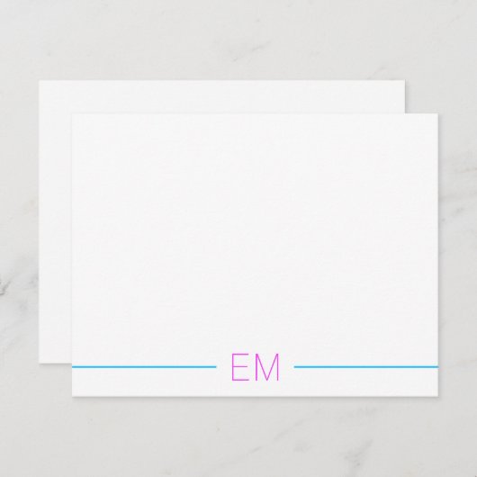 Carte De Correspondance Clair Moderne Simple Monogramme (Devant / Derrière)