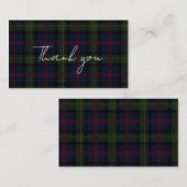 Carte De Correspondance Clan Tartan Plaid Malcolm Merci rustique (Devant / Derrière)