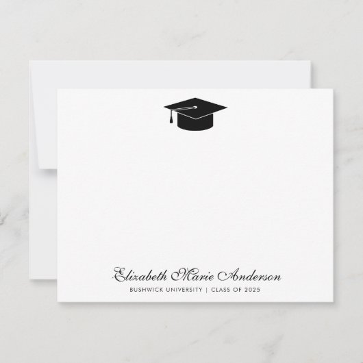 Carte De Correspondance Classe Chic Classic de Grad Graduate Casquette Gra (Devant)
