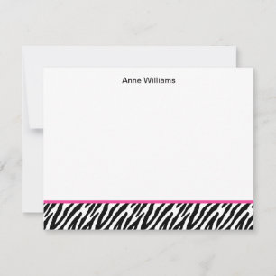 Carte De Correspondance Classe de Merci en bande Zèbre noir rose 2012