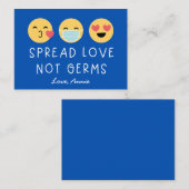 Carte De Correspondance Classe Emoji Valentine - Bleu (Devant / Derrière)