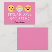 Carte De Correspondance Classe Emoji Valentine - Rose (Devant / Derrière)