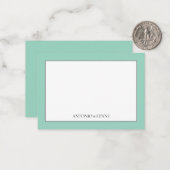 Carte De Correspondance Classic Border Sage Green Note Card (Devant/Arrière en situation)