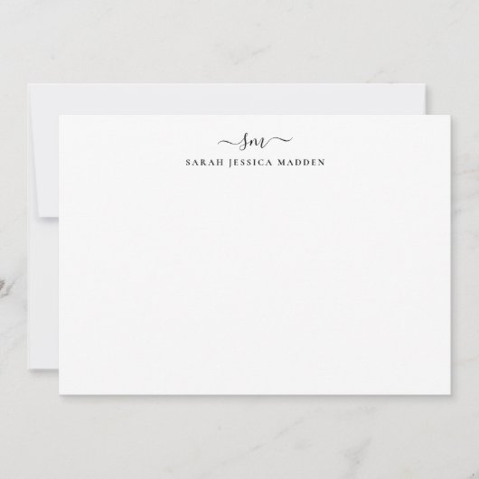 Carte De Correspondance Classic Deux Monogrammes Première Fille Swash Scri (Devant)