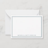 Carte De Correspondance Classic Double Bordure Peacock Vert (Devant)