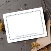 Carte De Correspondance Classic Double Bordure Peacock Vert