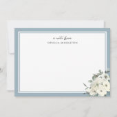 Carte De Correspondance Classic Dusty Blue Border Floral  (Devant)