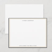 Carte De Correspondance Classic Elegant Gold & Black bordure Plat (Devant / Derrière)