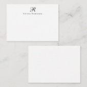 Carte De Correspondance Classic Élégant Monogramme Professionnel (Devant / Derrière)