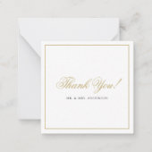 Carte De Correspondance Classic Formal Black & Gold Mariage Merci (Devant)