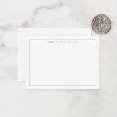 Carte De Correspondance Classic Gold Professional Simple Mince Bordure (Devant/Arrière en situation)