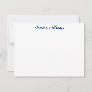 Carte De Correspondance Classic Marine Bleu Design Moderne Élégant Script