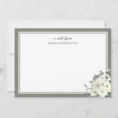 Carte De Correspondance Classic Minimal Olive Green Border Floral  (Devant)
