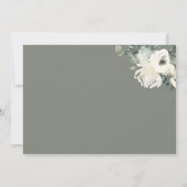Carte De Correspondance Classic Minimal Olive Green Border Floral  (Dos)