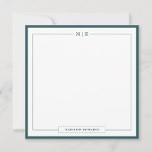 Carte De Correspondance Classic Monogram Smoke Green Border Stationery (Devant)