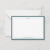 Carte De Correspondance Classic Monogram Smoke Green Border Stationery (Devant)