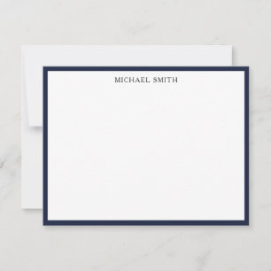 Carte De Correspondance Classic simple bordure Denim Blue Professionnel