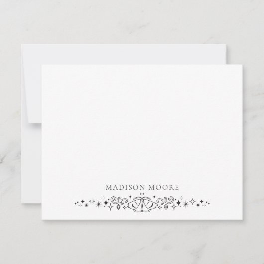 Carte De Correspondance Classic Simple Nom Moderne Papillon Motif (Devant)