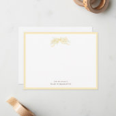 Carte De Correspondance Classic Yellow Bow Nursery Note Card – Personalize (Devant/Arrière en situation)