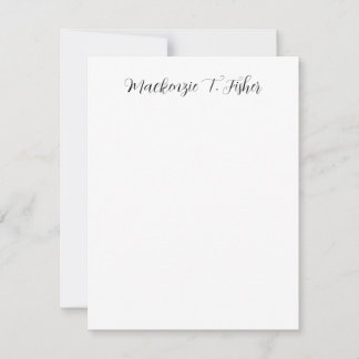Carte De Correspondance Classical Calligraphy Elegant Plain Black & White