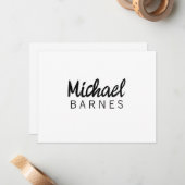 Carte De Correspondance Classical White Minimalist Plain Elegant (Devant/Arrière en situation)