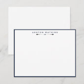 Carte de correspondance classique à monogramme ave (Devant / Derrière)